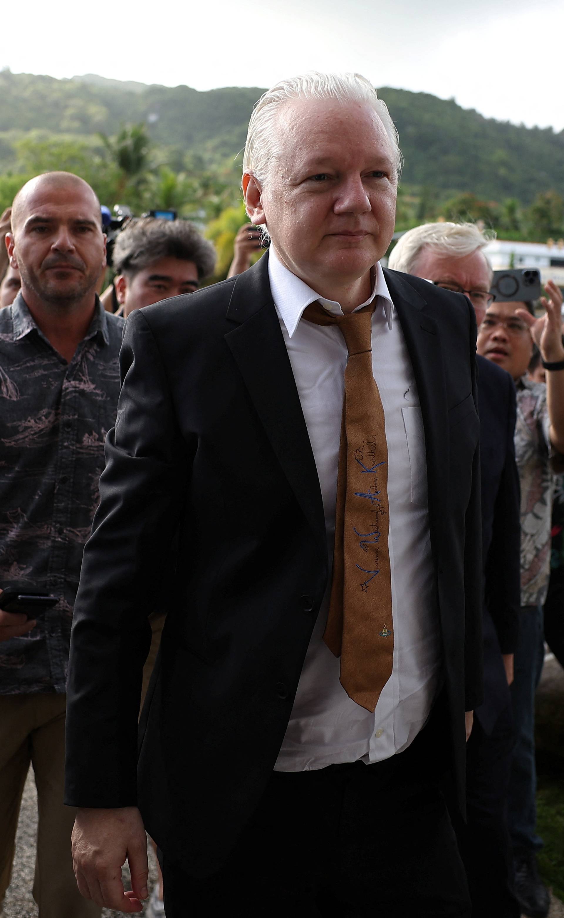 WikiLeaks founder Julian Assange appears at a U.S. District Court in Saipan