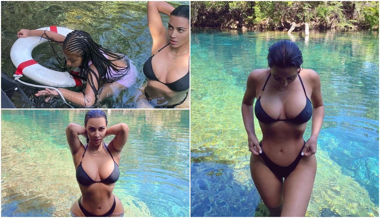 Kim Kardashian pokazala obline u malenom crnom bikiniju