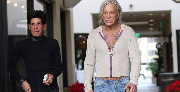 Mickey Rourke heads out for lunch at Mulberry Street Pizzeria
