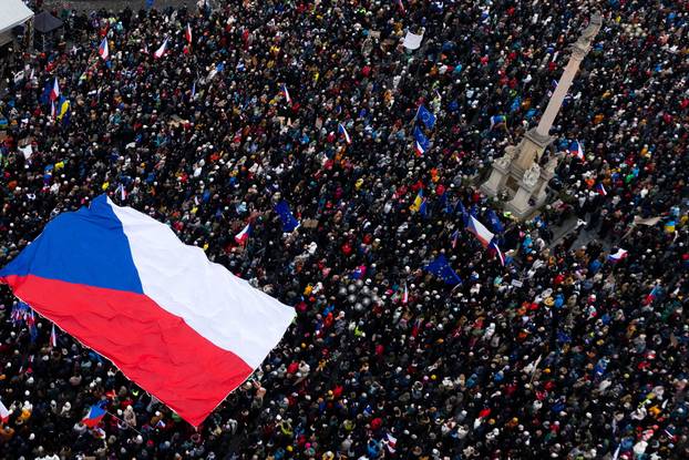 A demonstration in support of Czech President called "We stand for our President" in Prague