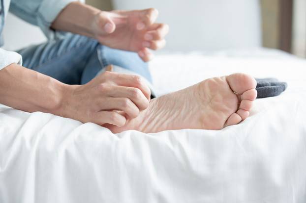 man with athlete foot