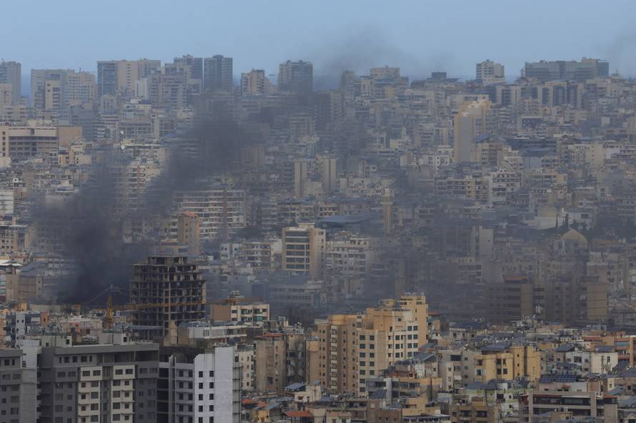 Smoke rises from Beirut's southern suburbs following an Israeli strike