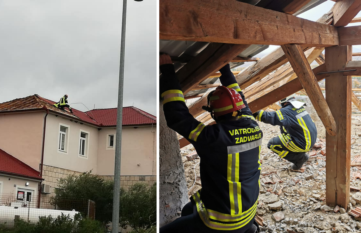 Udari juga srušili dio krova Staračkog doma u Zadvarju