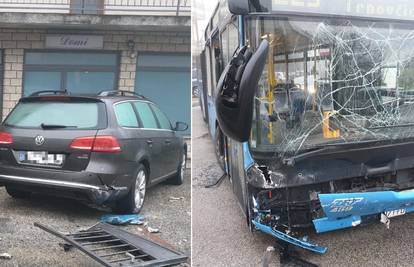 Autobus probio ogradu i udario u auto: Otkazao mu je volan?!