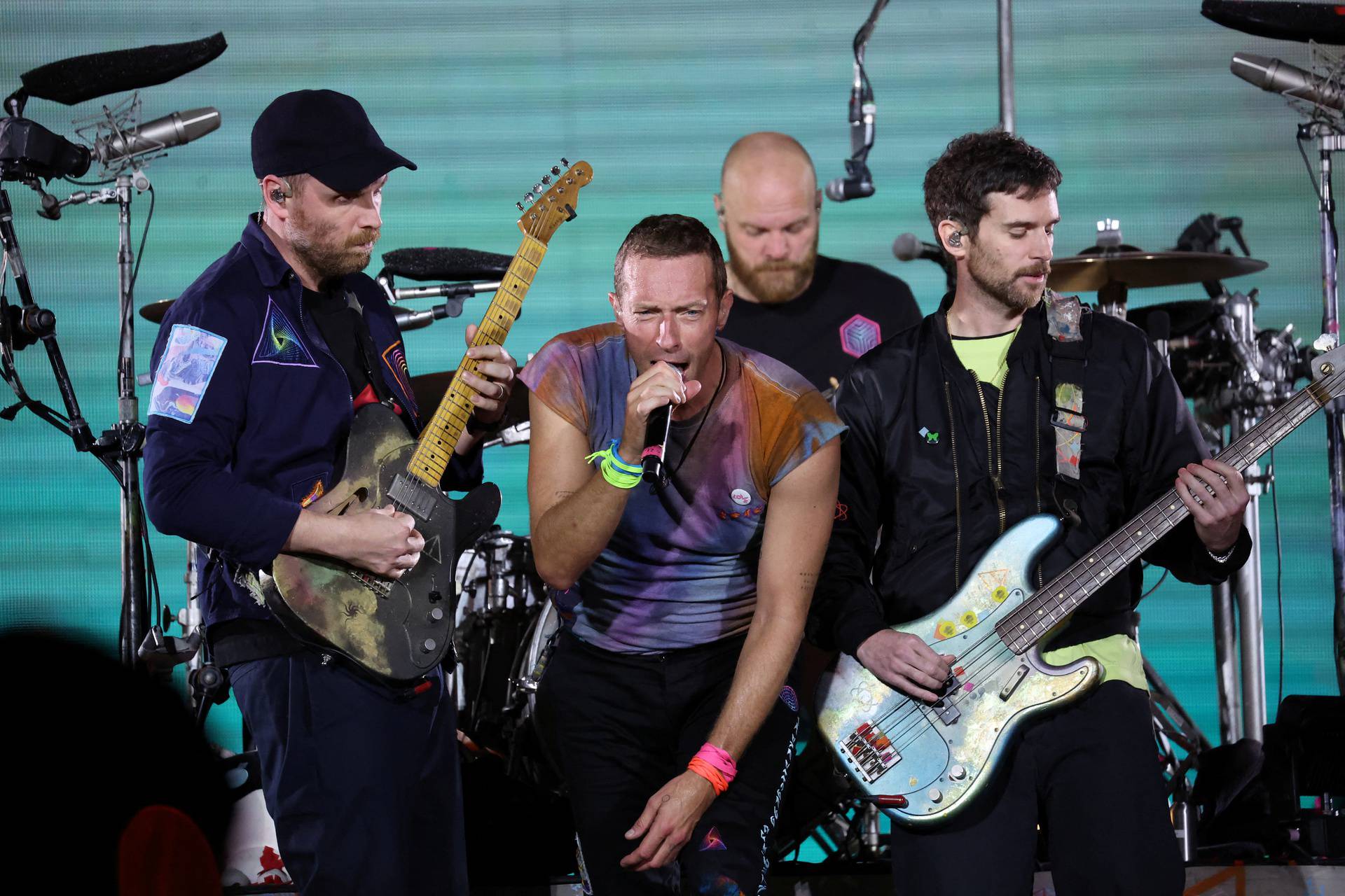 Rock band Coldplay performs at Rose Bowl Stadium in Pasadena