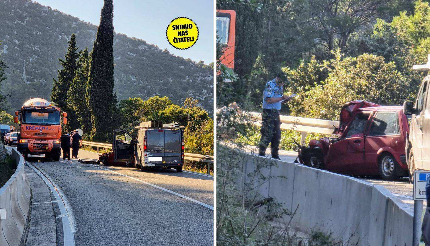 FOTO Jedan čovjek poginuo u stravičnoj nesreći kraj Ploča, od auta nije ostalo gotovo ništa