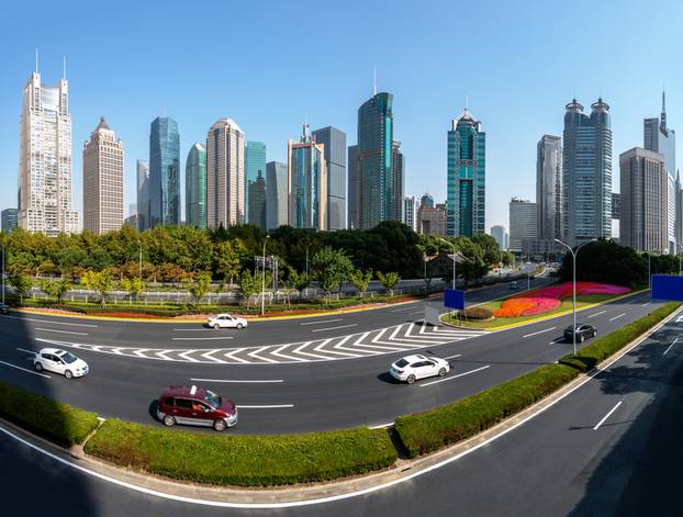 The,Urban,Traffic,Of,Shanghai,At,Night