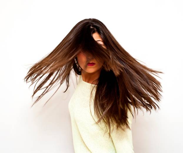 Beautiful  Woman Shaking Her Hair 