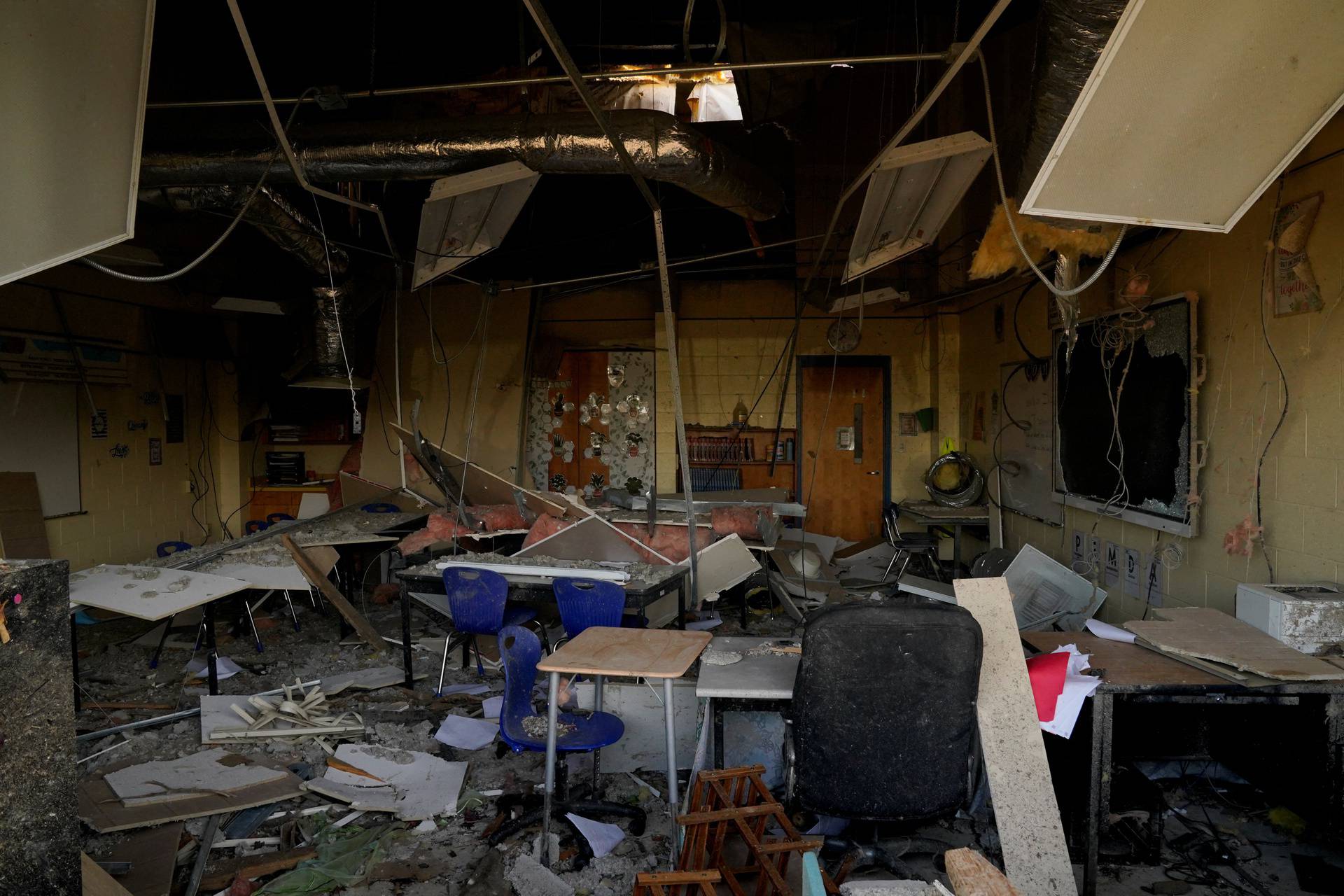 Aftermath of tornado in Wynne, Arkansas