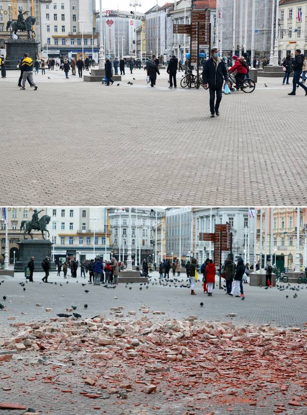 Zagreb na dan potresa i danas