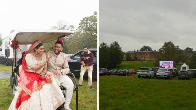 Priredili drive-in vjenčanje: Gosti sve pratili iz automobila