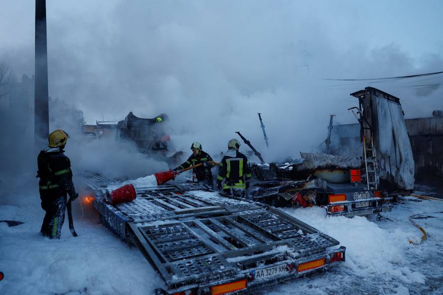 Aftermath of a Russian drone and missile attack in Kyiv