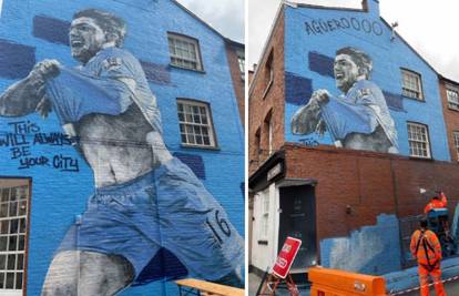 Ponizili svoju legendu: Obrisali Aguerov mural u Manchesteru
