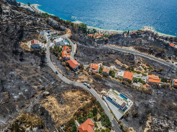 Omiš Borak:  Posljedice požara u mjestu Borak iznad Omiša