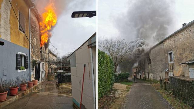 Izgorjela stara obiteljska kuća kod Pule, nitko nije ozlijeđen