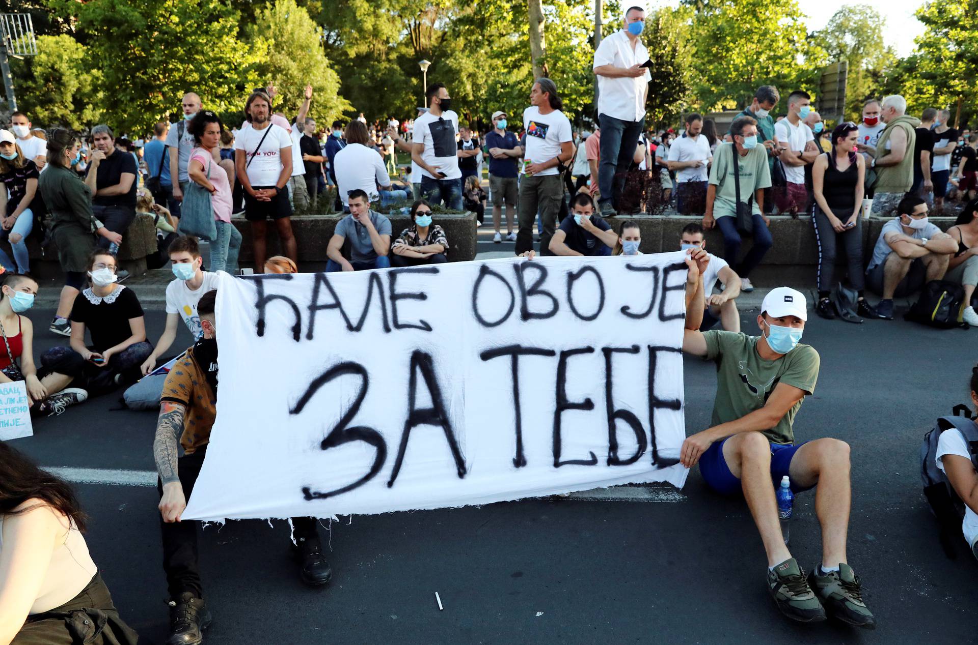 Protests amid the spread of the coronavirus disease (COVID-19) in Belgrade