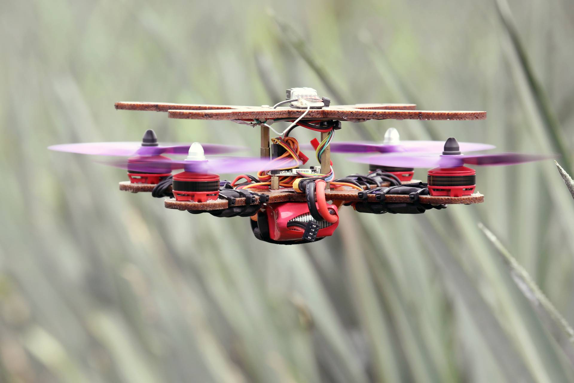 A drone flies at a pineapple plantation in Jenjarom