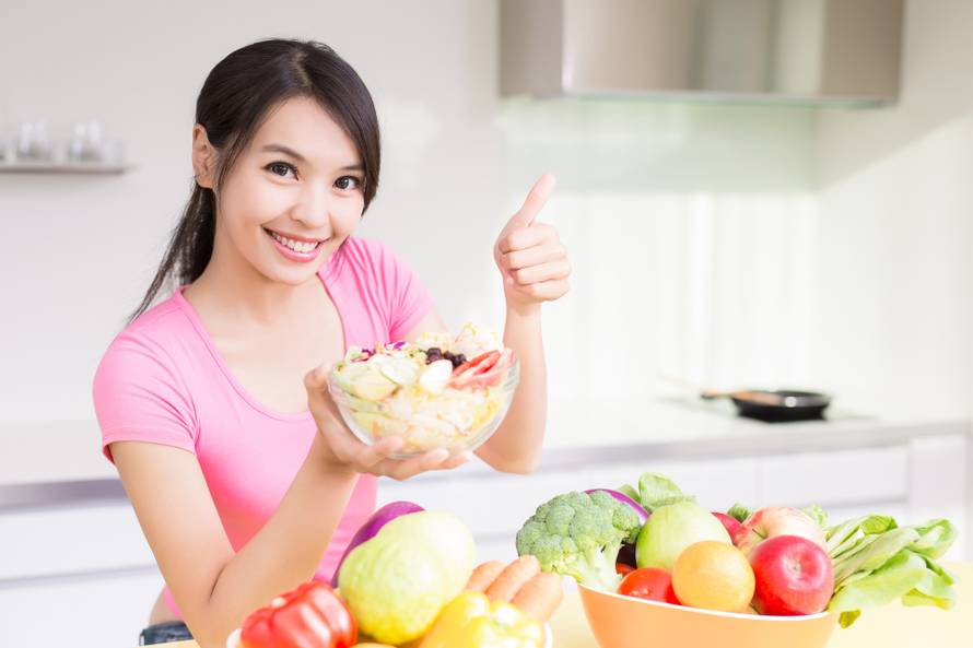 beauty housewife in kitchen