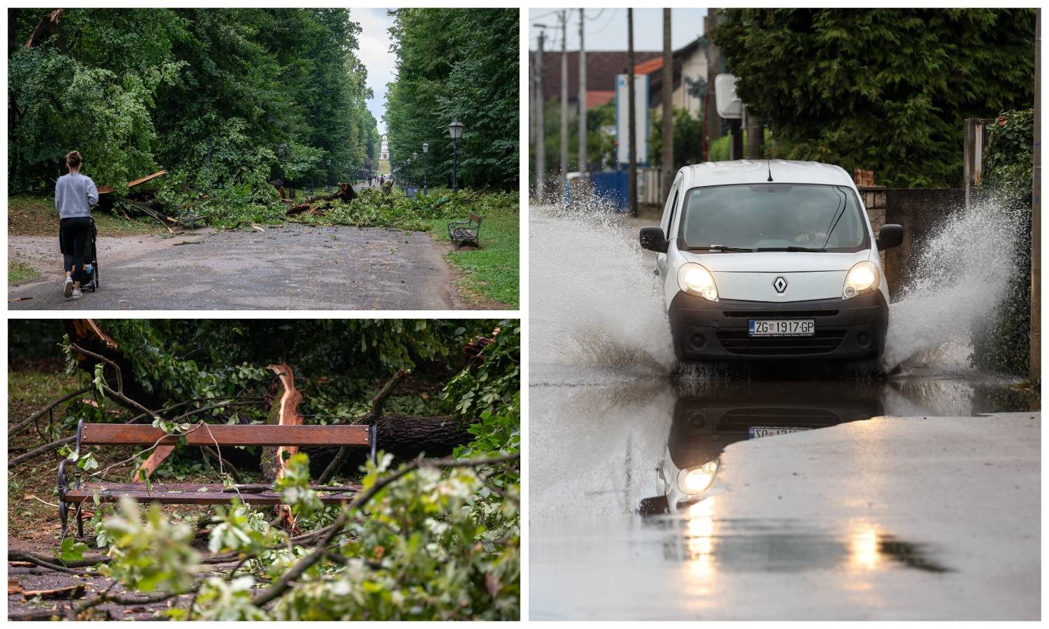 FOTO Pogledajte štetu u parku Maksimir. Oluja izbijala šahtove