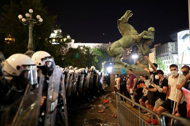 Protest amid the spread of the coronavirus disease (COVID-19) in Belgrade