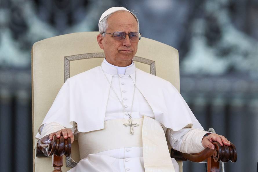 Pope Leo XIV holds his first general audience in St. Peter's Square, at the Vatican