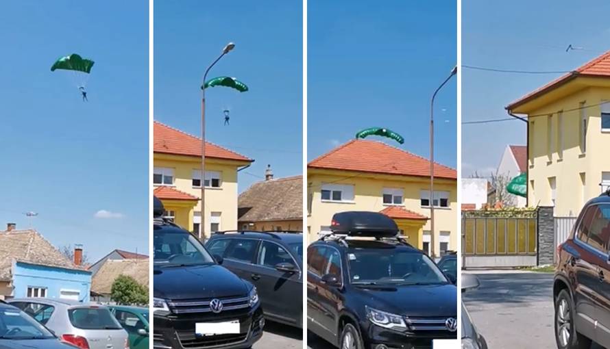 'Imao je sreće': Padobranac im prisilno završio u dvorištu kuće