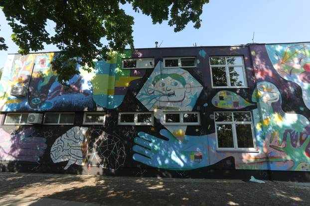 Osijek: Umjetnički mural na zidovima Osnovne škole August Šenoa