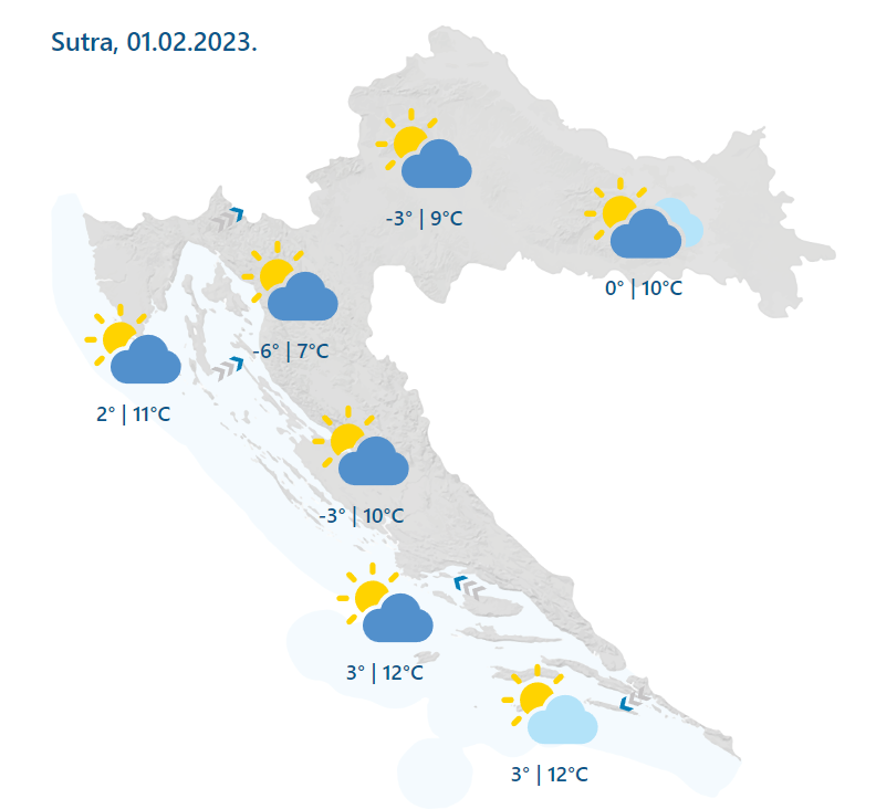 Ledeno jutro u riječkoj regiji, upalili žuti alarm. Moguć je slab snijeg.  Na Jadranu jaka bura