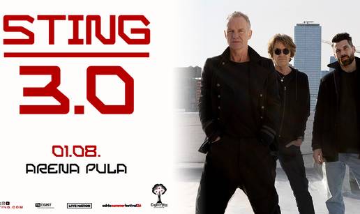 Sting najavio povratak u pulsku Arenu u sklopu svjetske turneje "STING 3.0"
