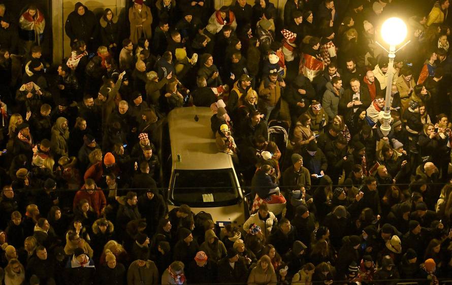 Zagreb: Doček brončanih rukometaša, pogled iz zraka 