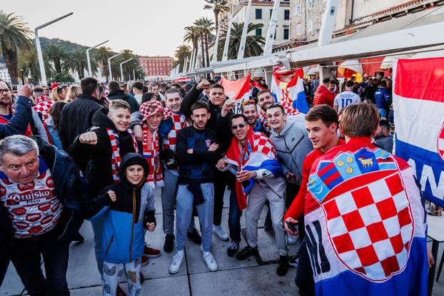Split: Atmosefra na splitskoj rivi uoči početka utakmice UEFA Lige nacija Hrvatska - Francuska