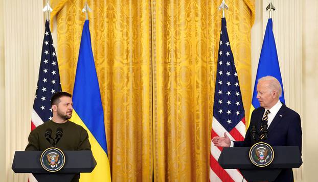 U.S. President Biden welcomes Ukraine's President Zelenskiy at the White House in Washington