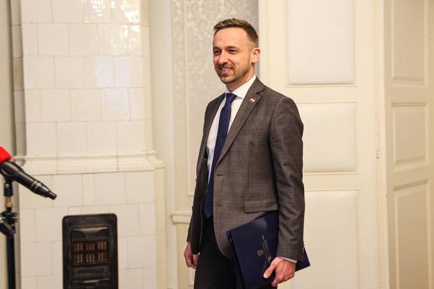 Zagreb: Marin Piletić dao je izjavu za medije nakon sastanka parlamentarne većine 