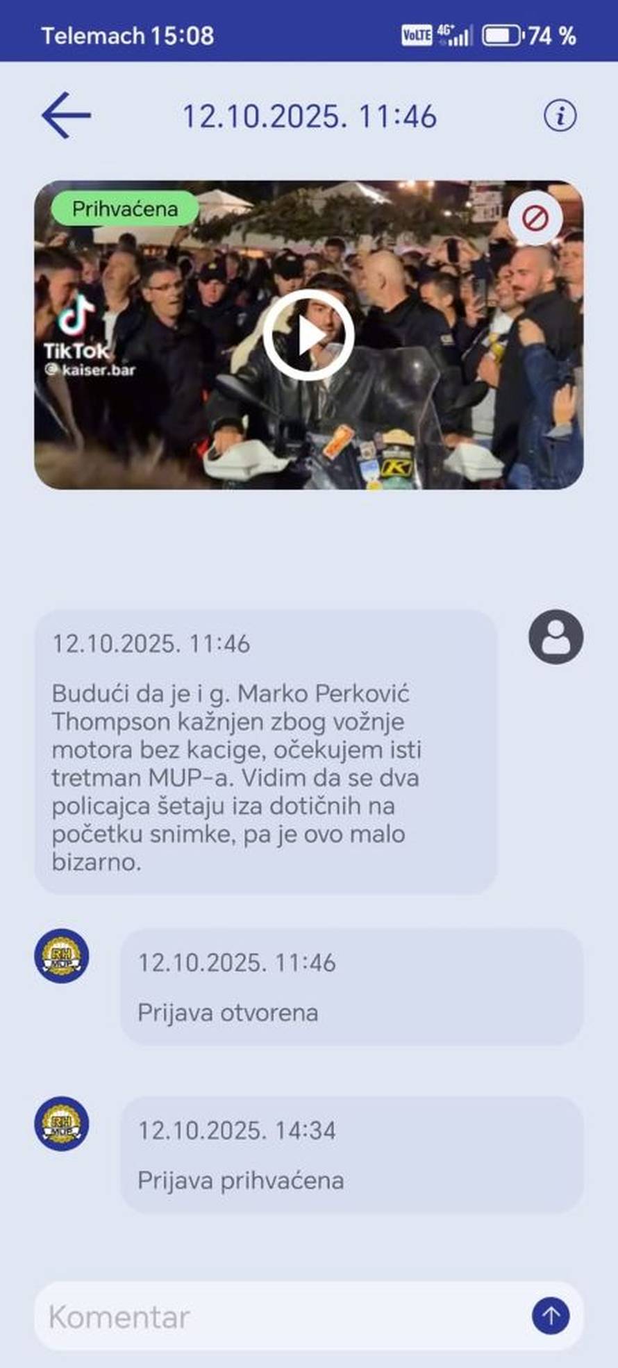 Građanin prijavio Maju Šuput i 'Gospodina Savršenog' zbog vožnje na motoru bez kacige
