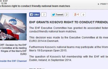 EHF je odlučio: Kosovo može igrati prijateljske utakmice...