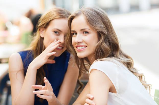 People,Communication,And,Friendship,Concept,-,Smiling,Young,Women,Drinking