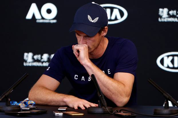 Andy Murray of England speaks to the media during a press conference at the Australian Open in Melbourne