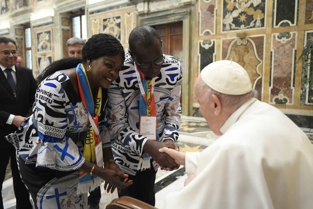 ITALY - POPE FRANCIS  RECEIVES IN AUDIENCE PARTICIPANTS IN PLENARY ASSEMBLY OF DICASTERY FOR THE LAITY , FAMILY AND LIFE AT VATICAN  - 2023/4/22
