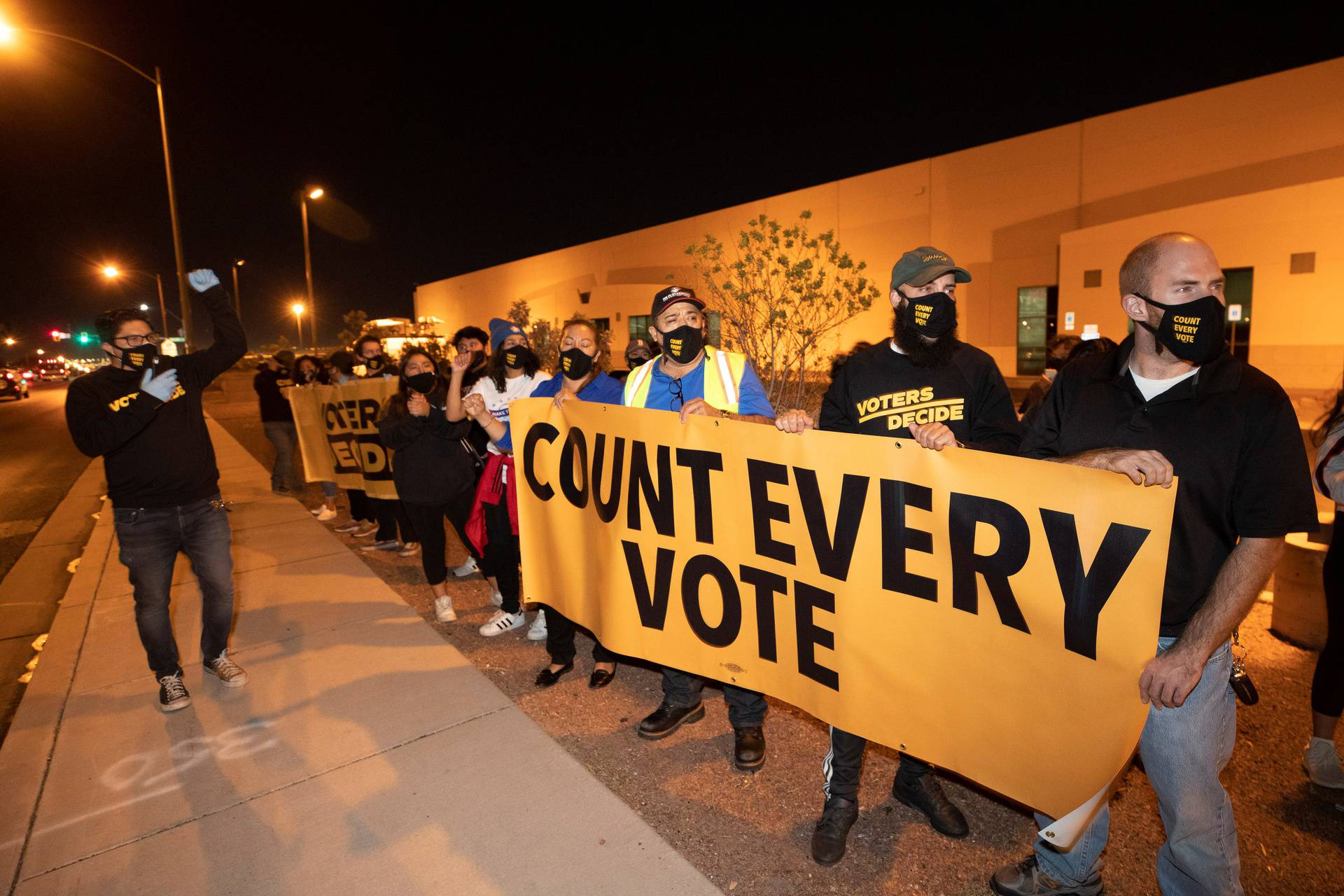 "Stop the Steal" protest at the Clark County Election Center in North Las Vegas