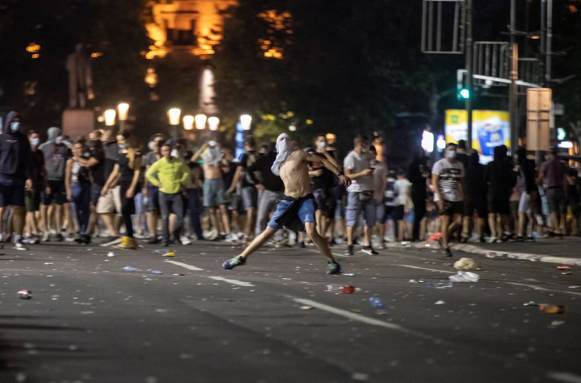 Protest amid the spread of the coronavirus disease (COVID-19) in Belgrade