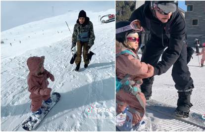 Djevojčica ima godinu dana i obožava snowboard: 'Na stazu ne ide bez svog medvjedića...'