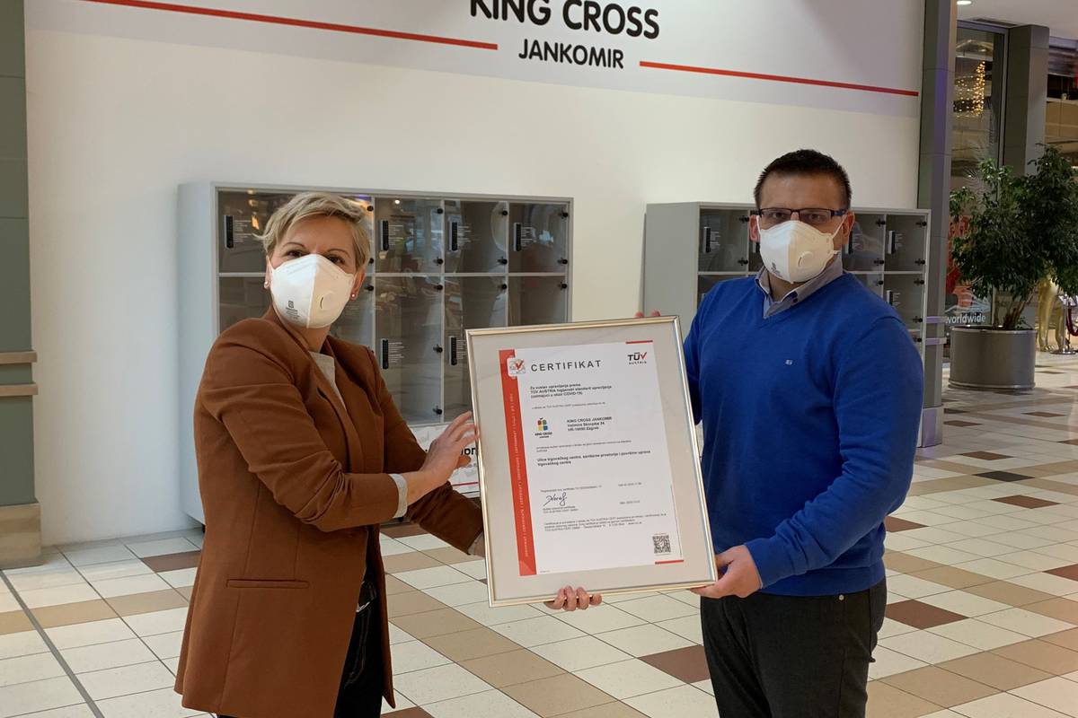King Cross Jankomir certificiran za upravljanje higijenom od strane TÜV Austria