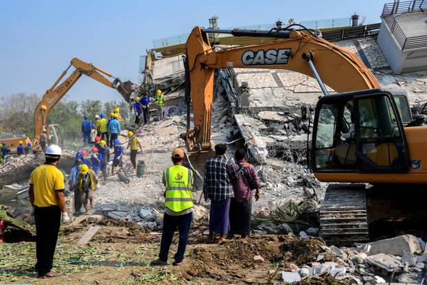 Aftermath of a strong earthquake, in Mandalay