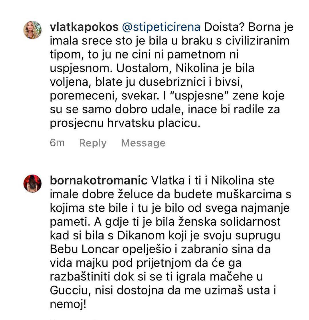 'Vlatka, ti si se igrala maćehe u Gucciju, mene je Vidoje dugo opsjedao,  a to Nikolina sve zna'