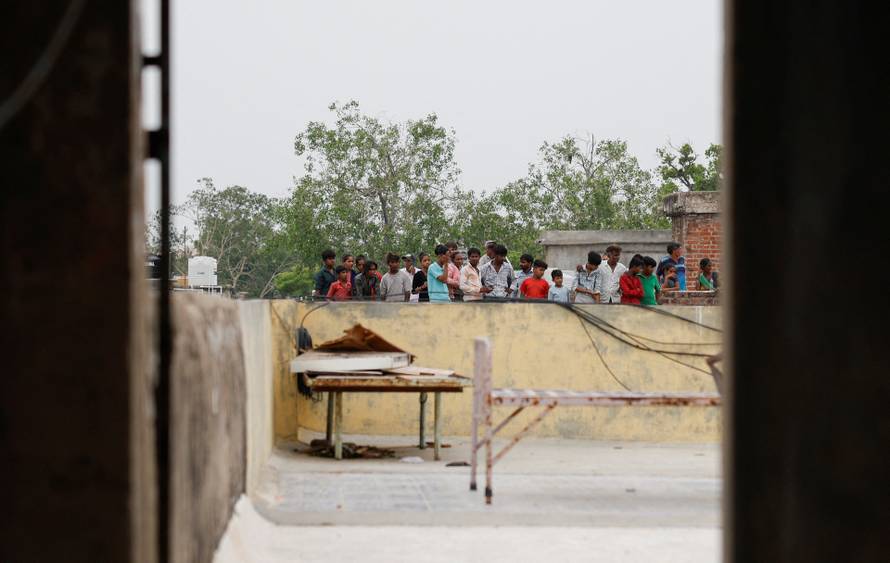 Aftermath of the Air India crash during take-off, in Ahmedabad