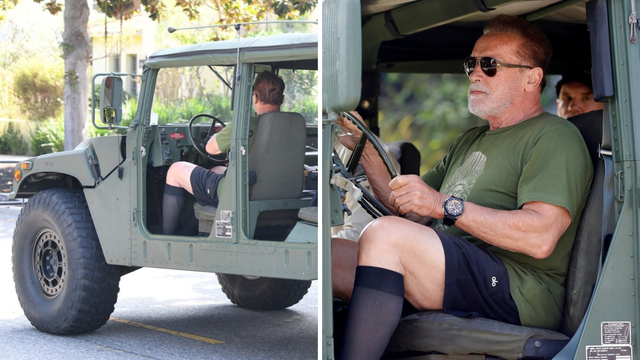 Arnold Schwarzenegger skinuo vrata s vojničkog automobila pa pokazao noge u dokoljenkama