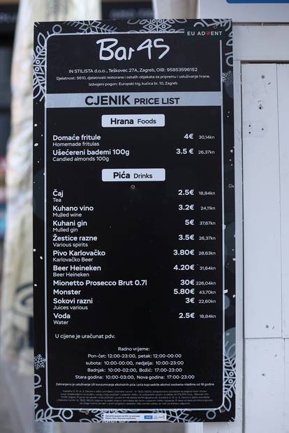 Ovo su cijene na zagrebačkom Adventu: Sarma + pivo je 15 €