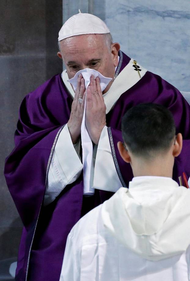 FILE PHOTO: Pope Francis takes part in the penitential procession on Ash Wednesday in Rome