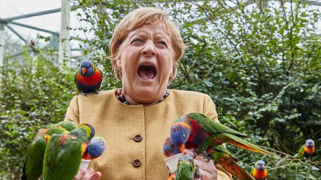 Federal Chancellor Angela Merkel visits the bird park Marlow