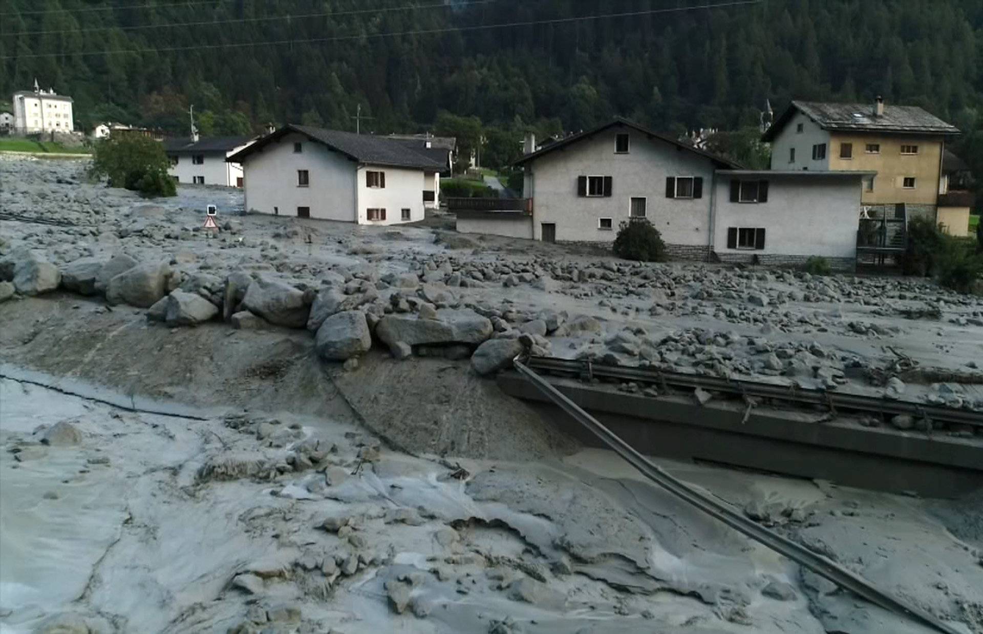 Still image taken from video shows the remote village Bondo in Switzerland
